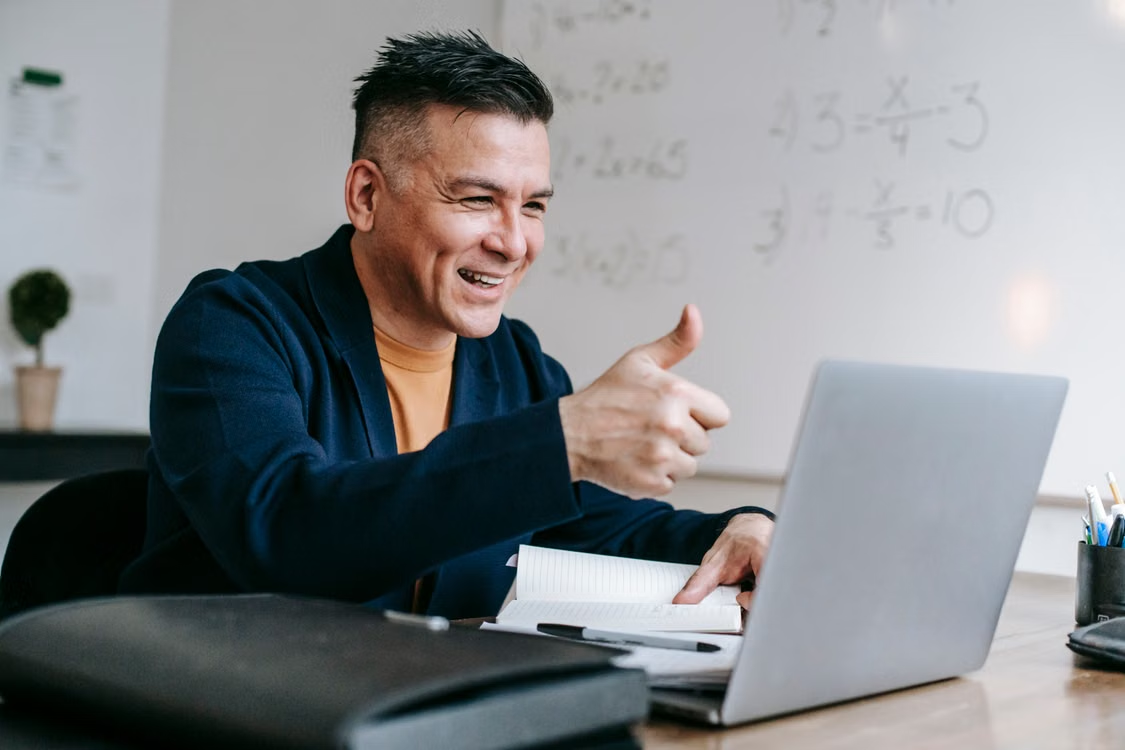 Student attending a live online masterclass
